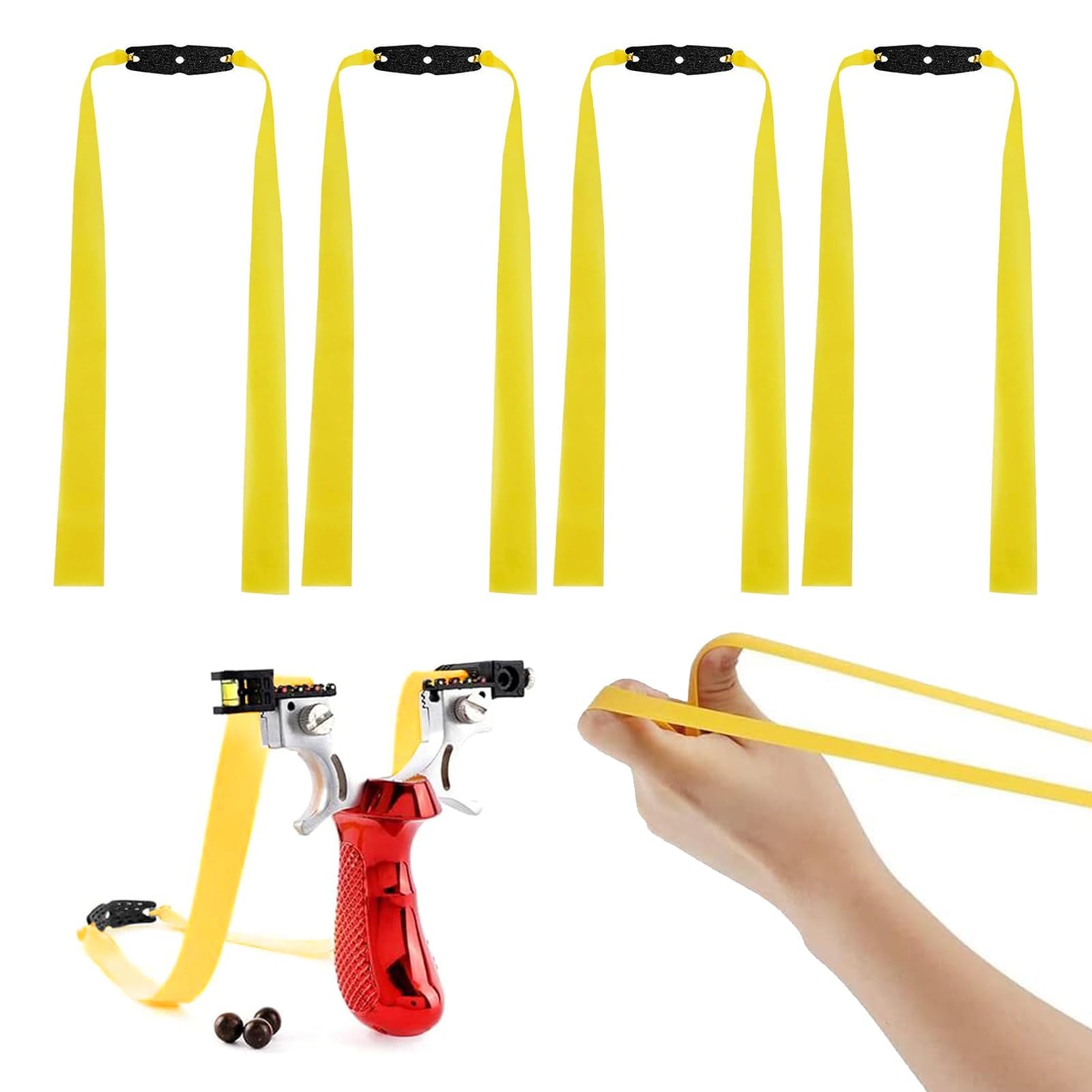 8 Elastici Piatti Per Fionda Da Caccia - Lattice Naturale 25cm, Alte Prestazioni Per Tiro E Allenamento - Foto 4