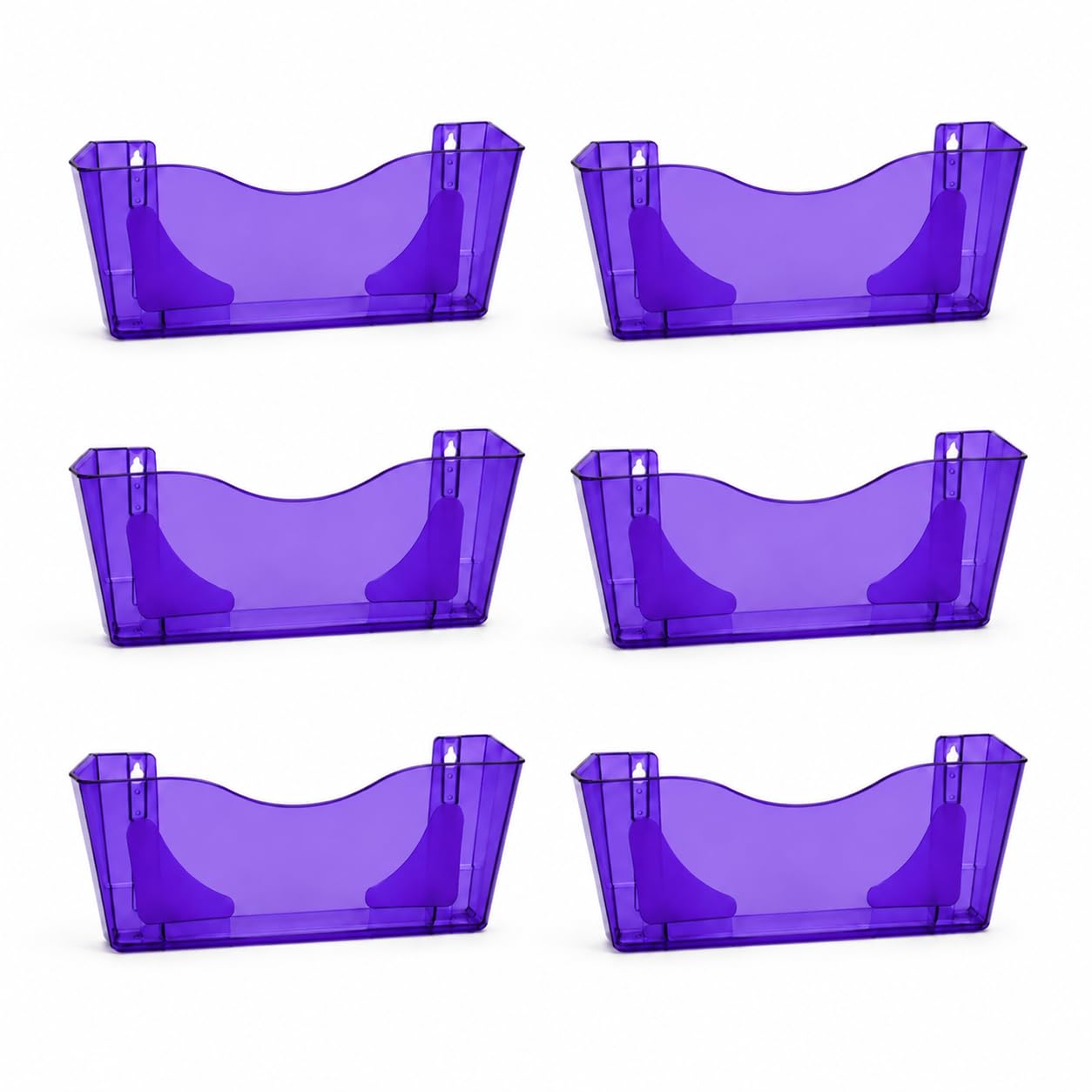 Deflecto Pack of 6 Gemstone collection A4 Landscape Wall Pocket Literature File - Amethyst