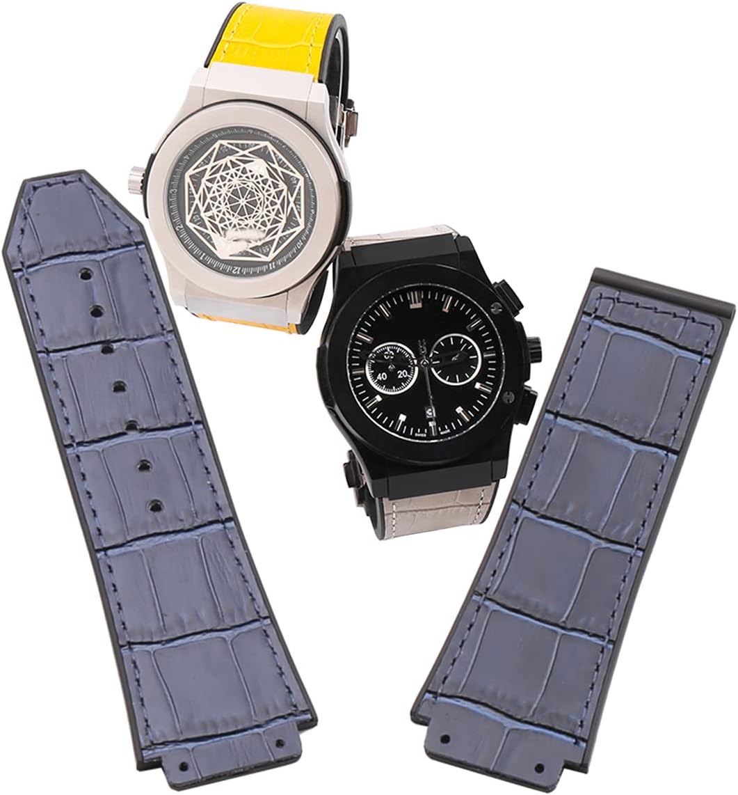 Rubber Watch Strap Accessories replacement Fit for Hublot BIG BANG Outdoor Sports Waterproof leather watch band 19mmx25mm wristband bracelet