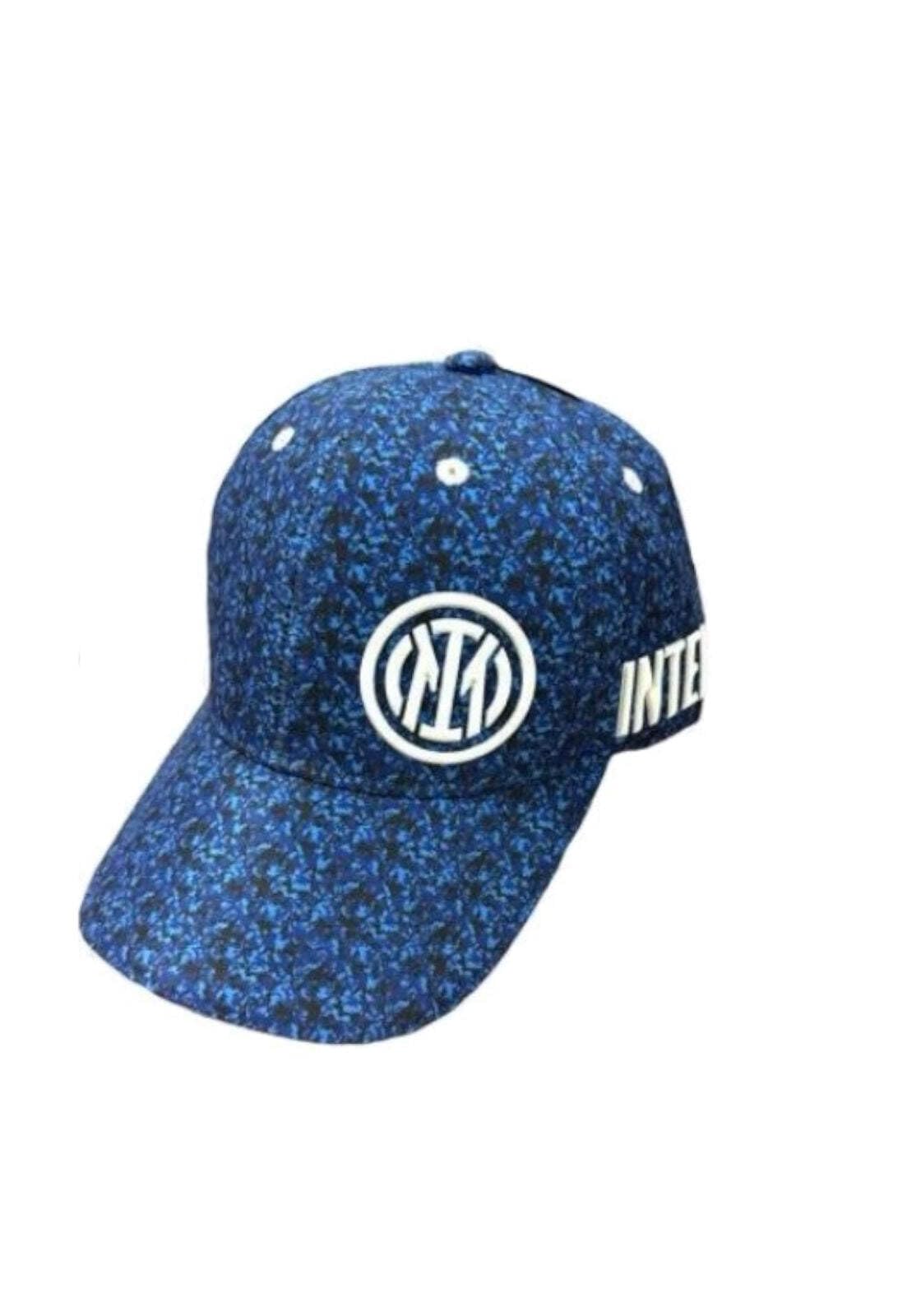 Cappello Inter Calcio Ufficiale Berretto Cappellino con Visiera Nero Fantasia