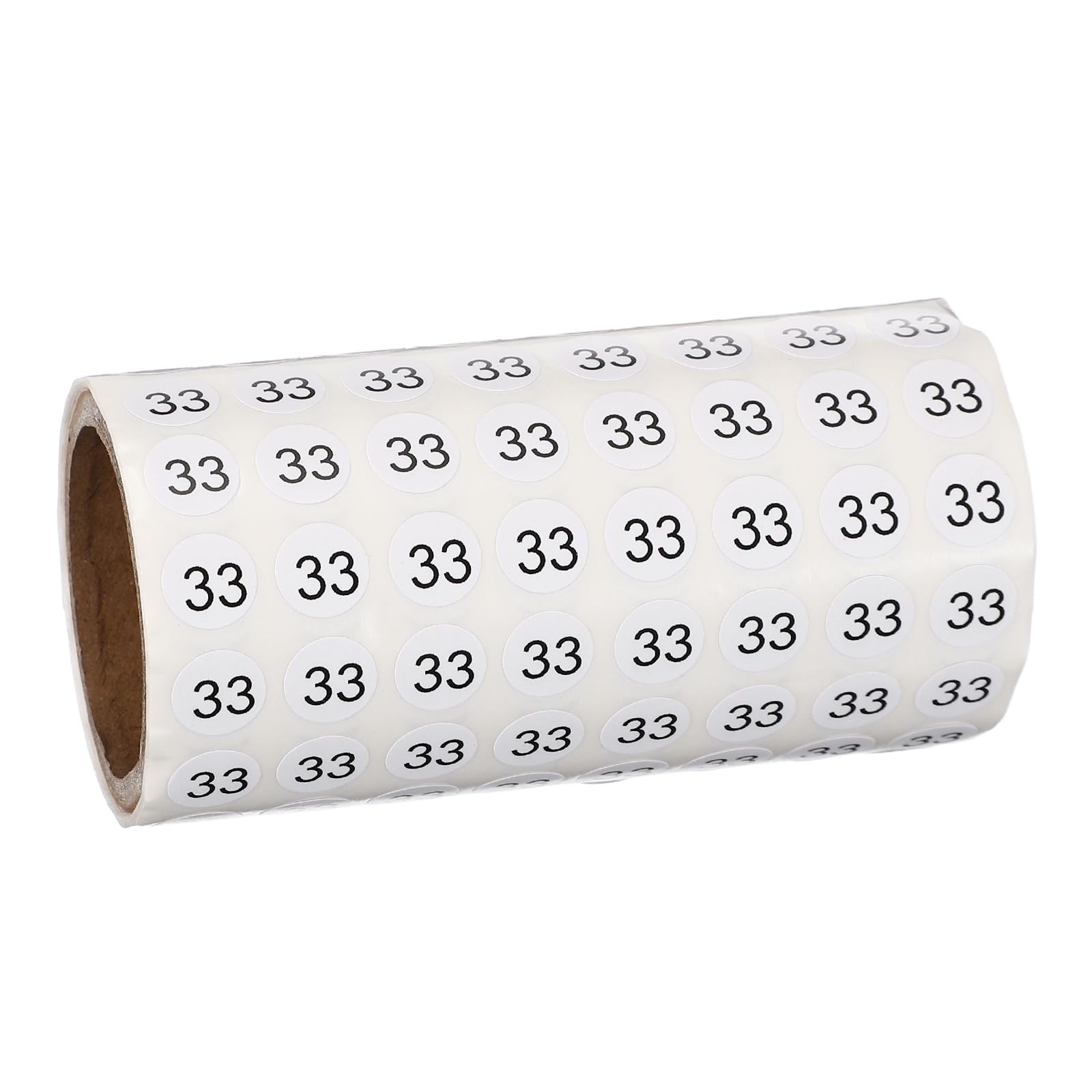 PATIKIL 1000pcs 0.4" Number Stickers, Mini Number 33 Sticker Numbers Labels Round Small Vinyl Self Adhesive Label Circle Decals 1 Roll Dots for Photo Album Poster Organize Inventory, Black