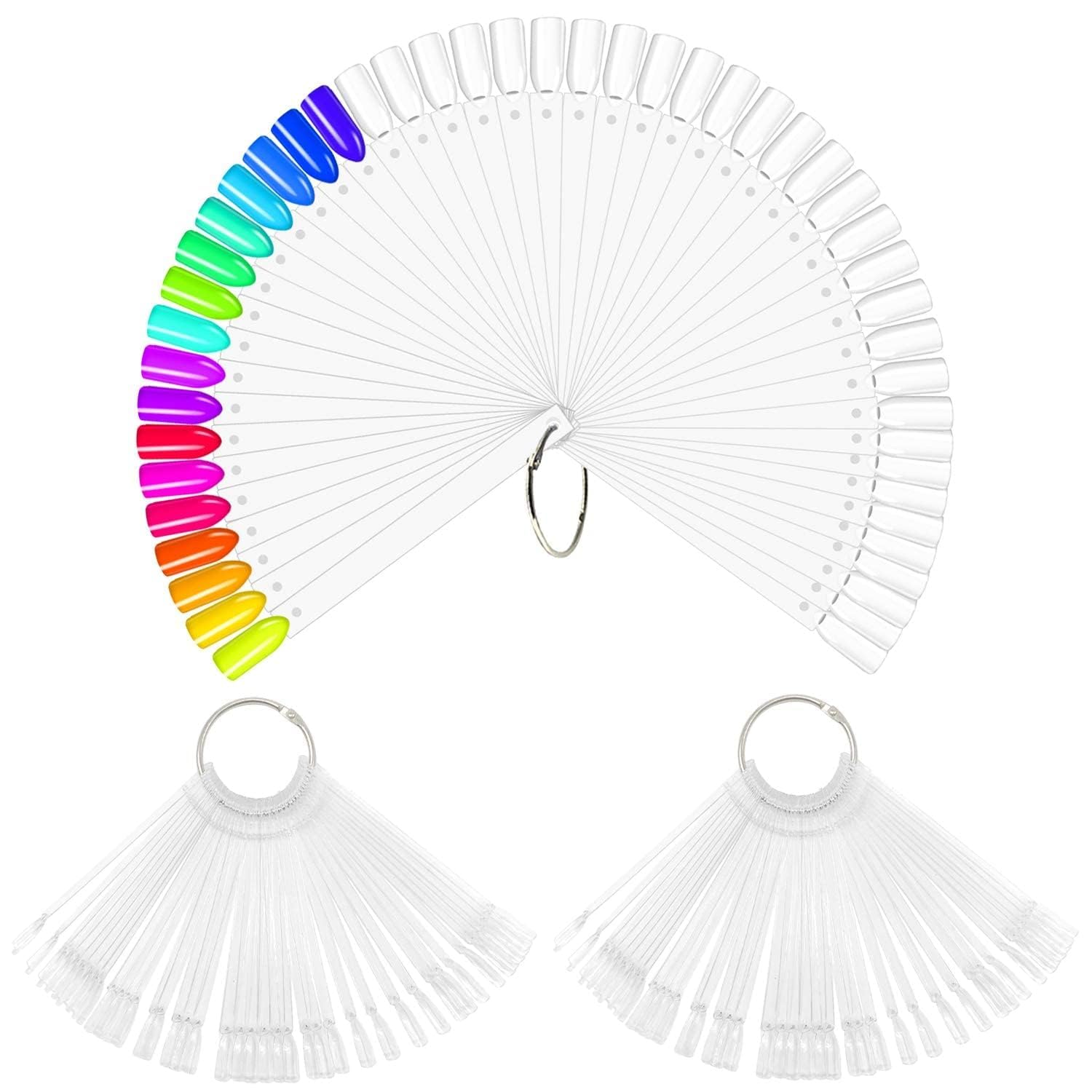 Professional Clear Nail Display Board – Nail Art Swatch Sticks with Metal Ring, Nail Polish Color Display Palette for Gel, Acrylic & Nail Art Practice (CLEAR, 50 PCS)-image-32