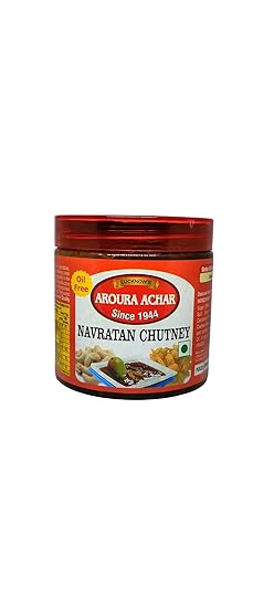 LUCKNOW'S AROURA ACHAR SINCE 1944 Navratan Chutney | Combination of Dry Dates, Cashew, Raisins, Other Spices (500 Grams)