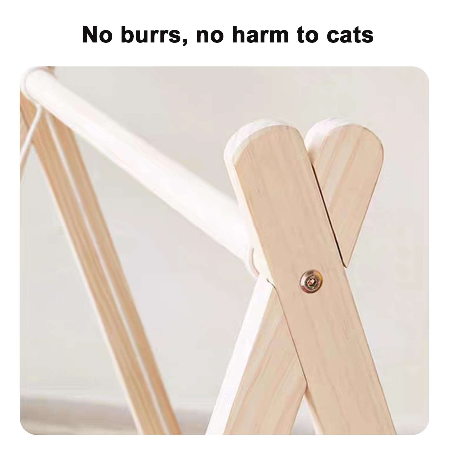 Hamac d'intérieur en bois pour chat, perchoir de couchage sans oscillation avec coussin, parfait pour les chatons pour se détendre et jouer