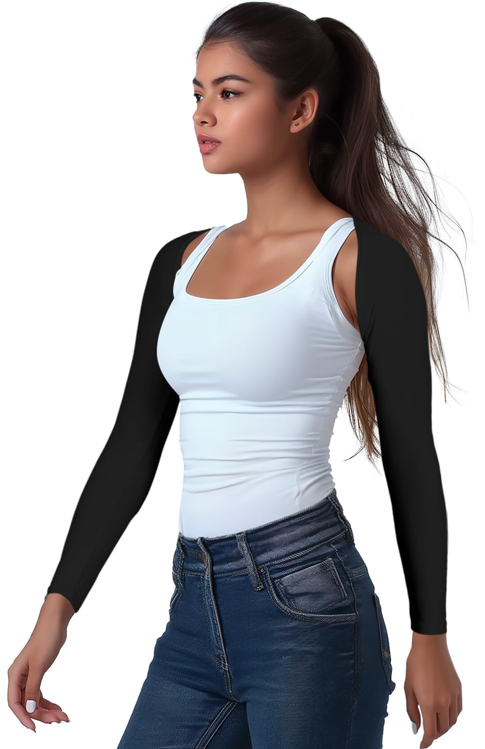 Arm Sleeves for Women - Golf UV Shawl with Sleeves - Workout Shrug Bolero - Arm Tights for Sun Protection