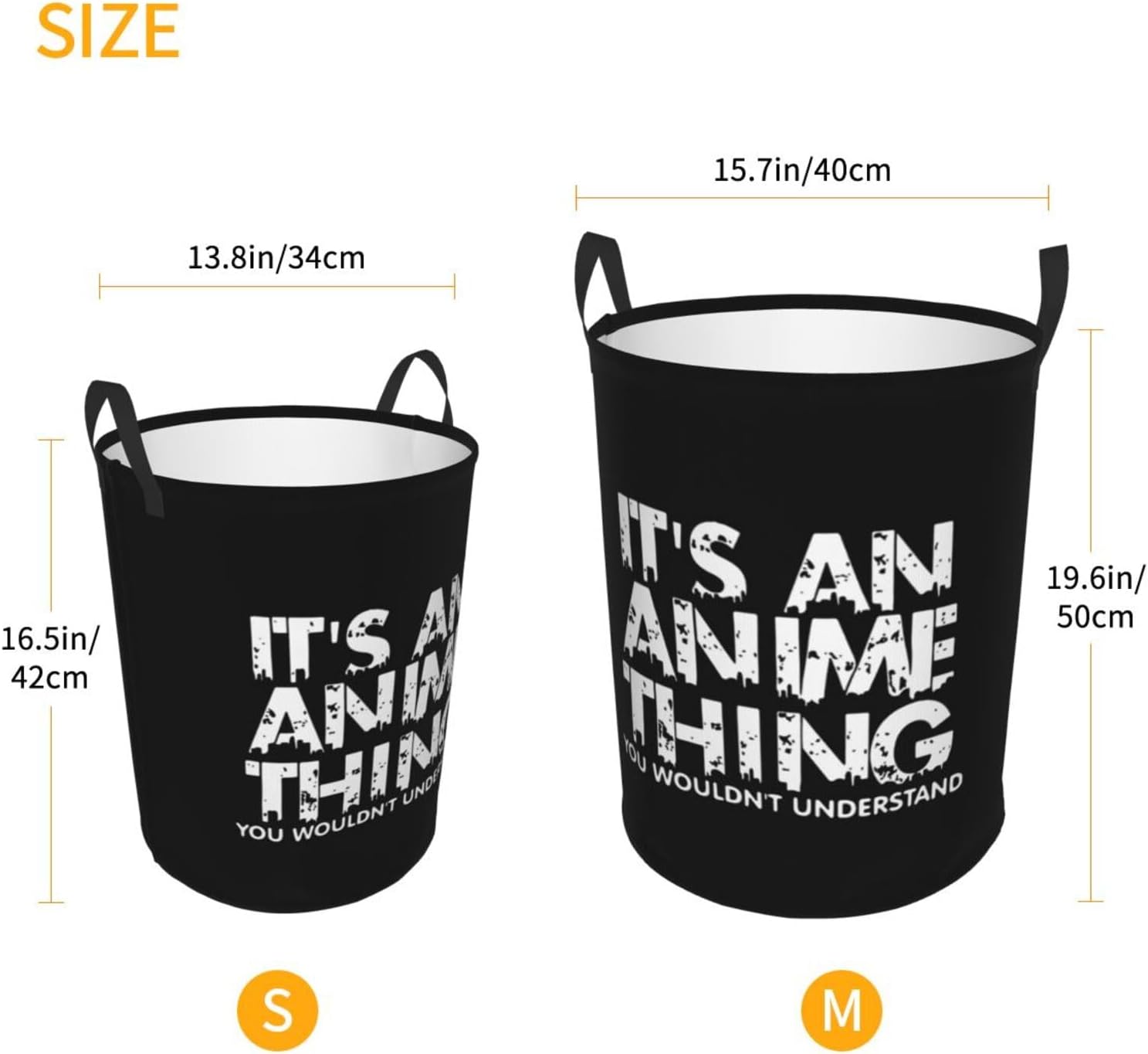 It'S An Anime Thing Dirty clothes laundry basket with handle Medium