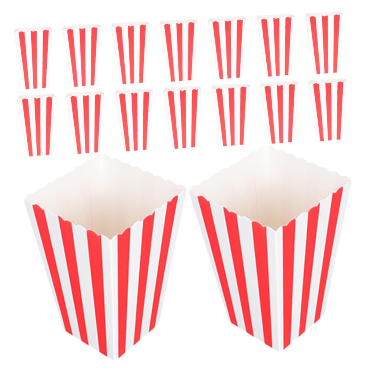 SKISUNO 50stücke Popcorn Becher Aus Papier Gestreifte Snackboxen Für Partys Kino Und Veranstaltungen Tragbare Popcornbehälter Für Süßigkeiten Und Snacks