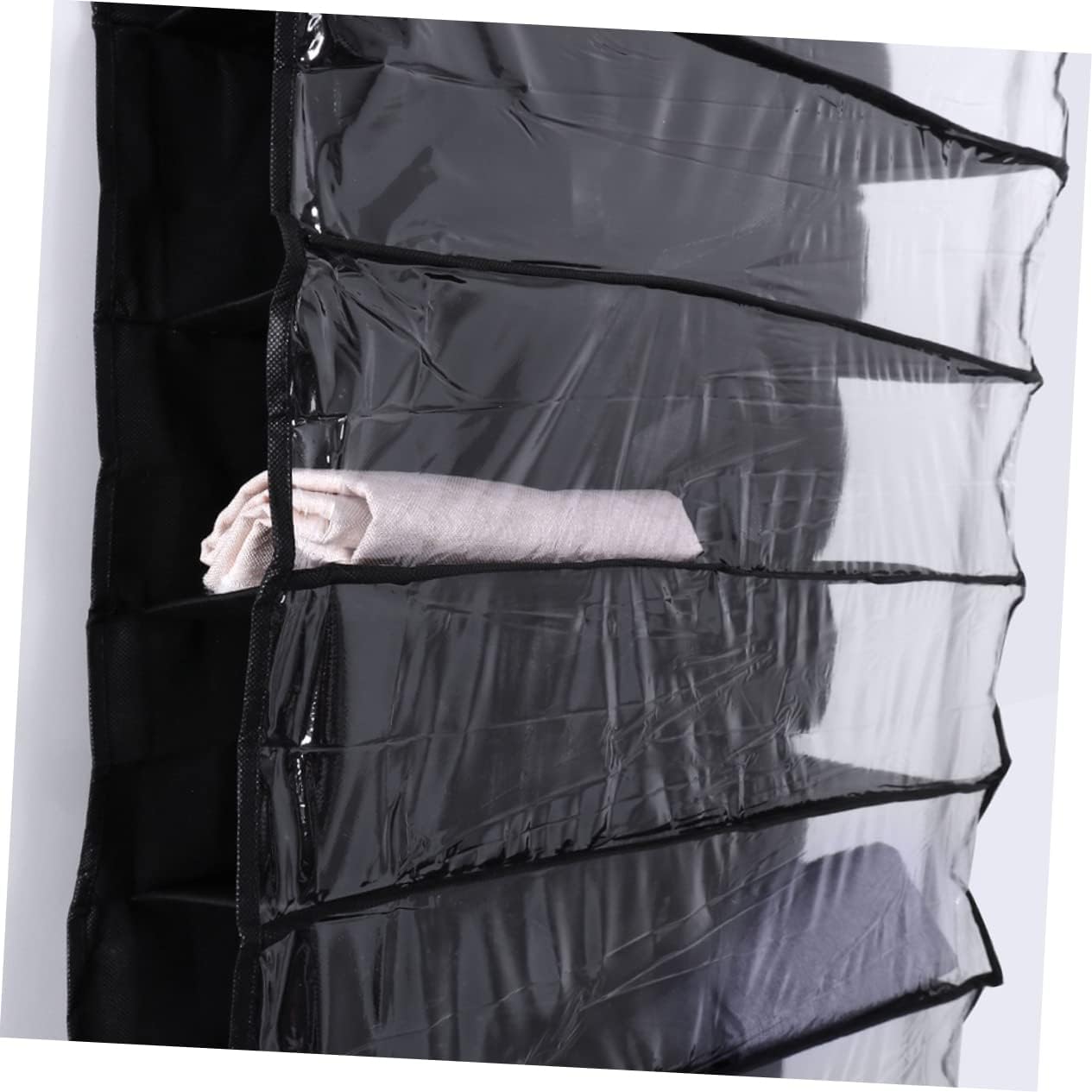 2PCS Over the Door Hanging Shoes Organizer with Black Space Saving Closet Storage Rack for Shoes Slippers Belts Scarves Easy Mounting for Bedroom Dorm Room and Small Spaces