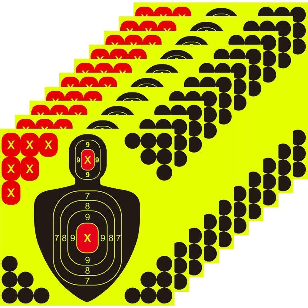 Sanfly Style2 10Pcs/Set 8 Inch Shooting Target Stickers Self Adhesive Splatter Targets Shooting Stickers High Visibility Stickers For Shooting Training