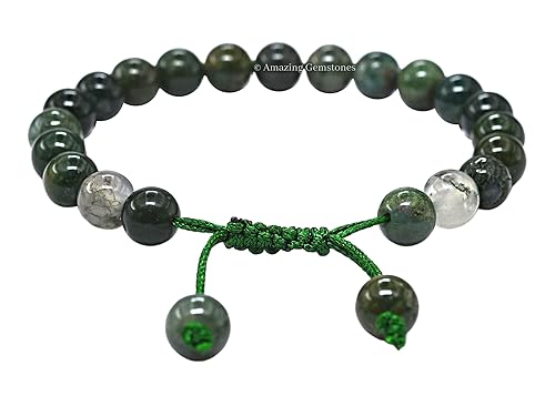 Vista 247 de Amazing Gemstone Yaxaite Bracelet for Women Men's Gifts - Protection Healing Crystal Bracelet - 8mm Gemstone Beaded Adjustable Bracelet Pulseras