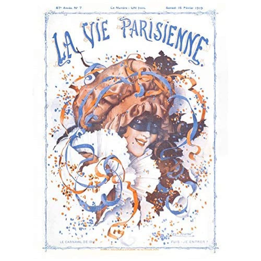 Artery8 La Vie Parisienne Celebrate Carnival 1919 Magazine Cover Unframed Wall Art Print Poster Home Decor Premium