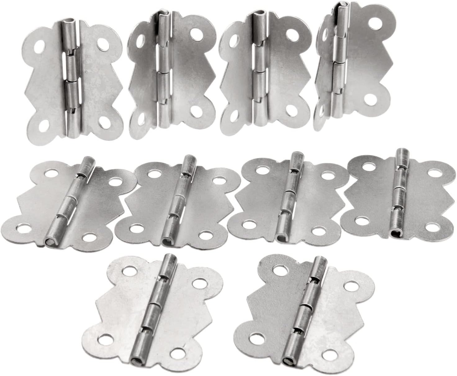 Asiatic Silver Hinge 25x20 MM Butterfly Shape Small Metal Hinge Box with Screws for Cabinet Door/Small Wooden Box/Jewelry Box/Mini Hinge/Hinge/DIY Items and Crafts (Pack of 20)
