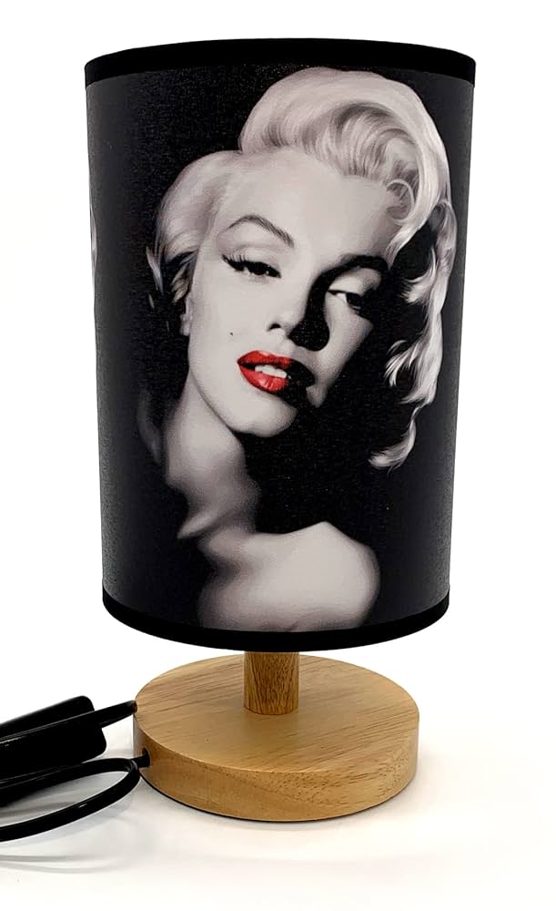 マリリンモンロー　テーブル Amazon.com: Classic Wooden Table Lamp Bedside Night Light