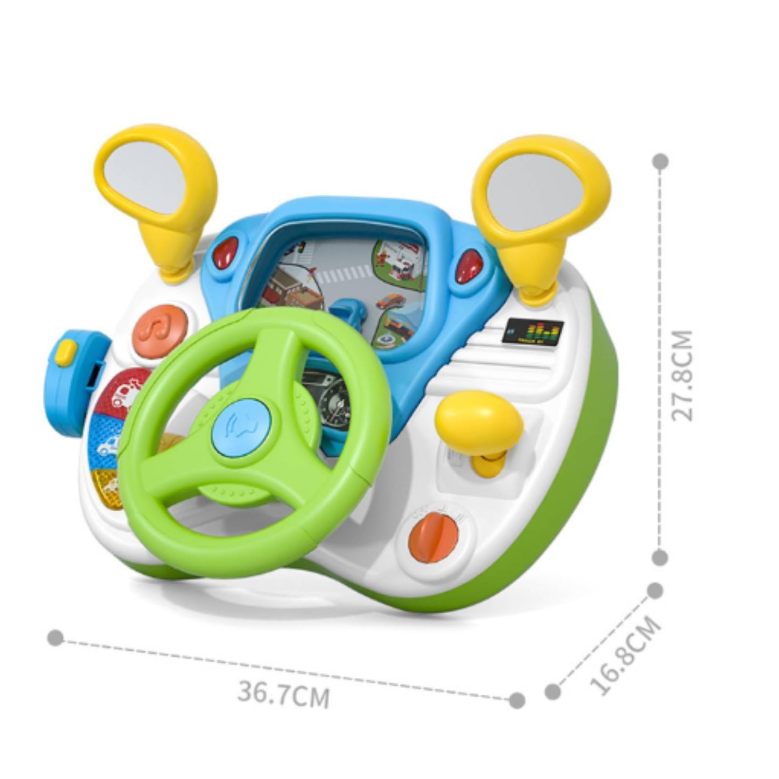 Gioco di Guida con Specchietti Luminoso | Alimentato a Batteria, Design Compatto da Tavolo, Giocattolo con e Suoni, per Cameretta