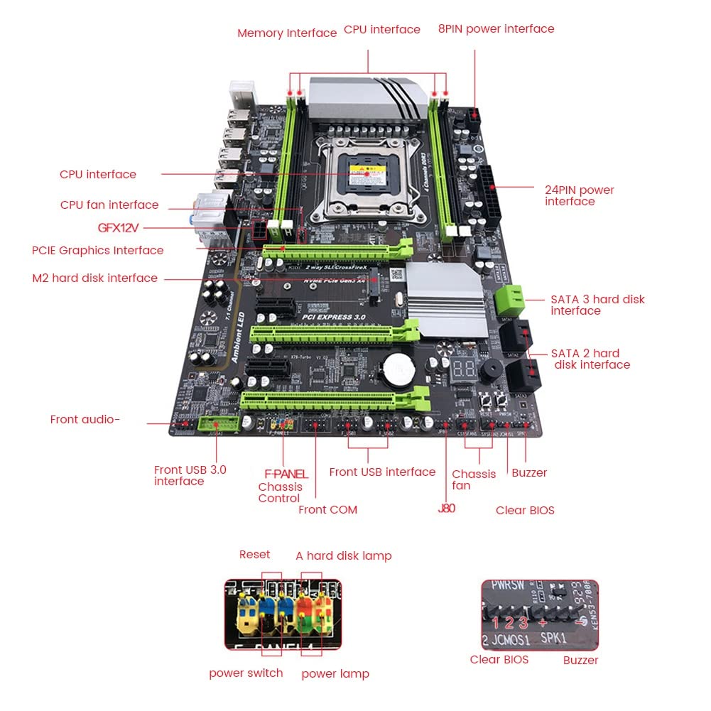 X79T LGA 2011 CPU Carte MèRe USB3.0 4 DDR3 Carte MèRe Ordinateur de Bureau Carte MèRe