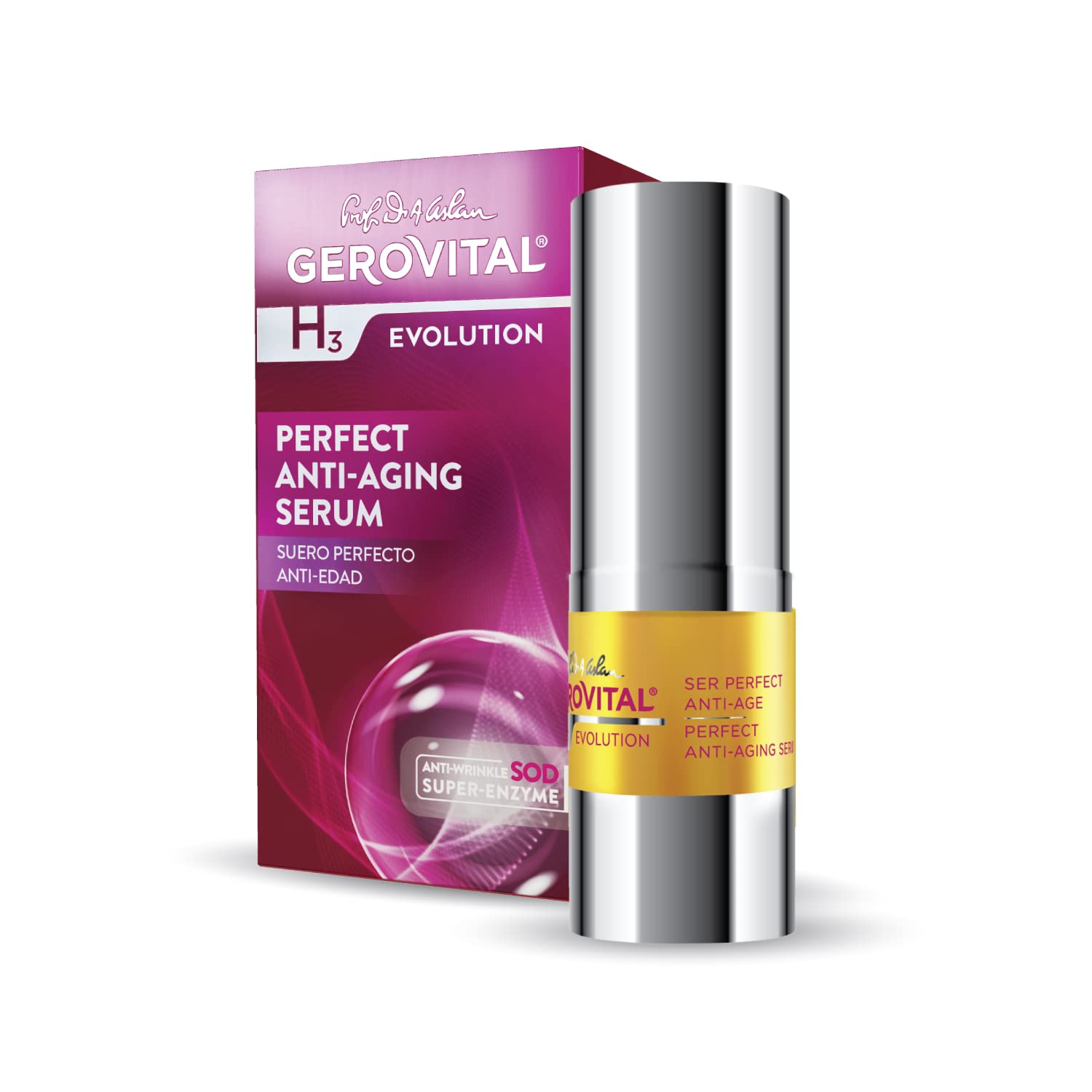 GEROVITAL EVOLUTION Perfect Anti-Aging Face Serum with Hyaluronic Acid and Superoxide Dismutase SOD (The Anti-Aging Super-Enzyme), Anti-Wrinkle, Moisturizer Face Serum, 15 ml - Image 2