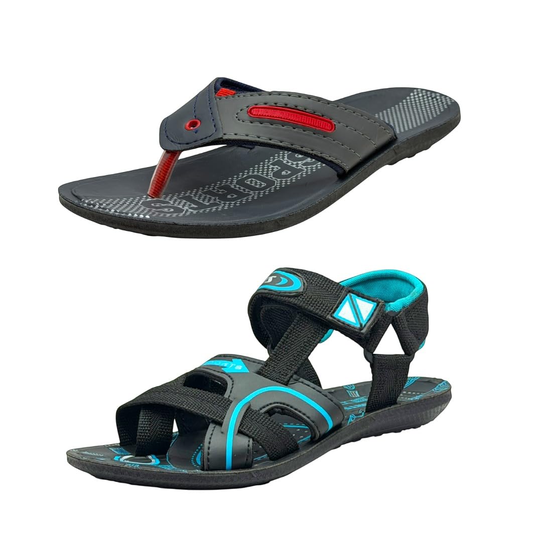 Men's Stylish And Comfertable P.V.C Slipper Men's Stylish And Comfertable P.V.C Sandal Combo-image-16