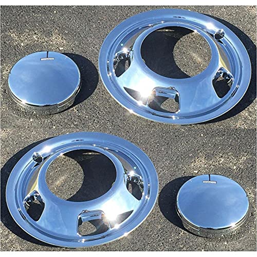 CHROME SIMULATORS and CENTERS Compatible with 1-Ton Truck Dually Full set S8011C_HK8011C