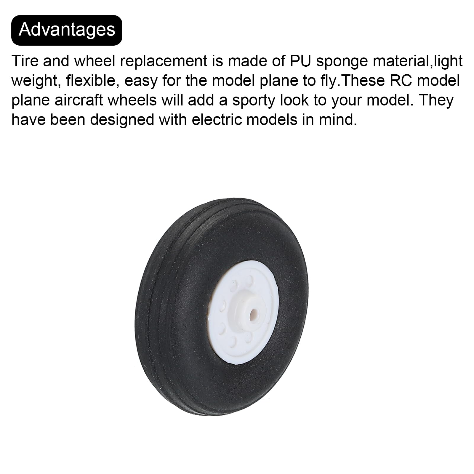 QUARKZMAN Ruote In Spugna Per Aeromodelli RC – 85 Mm (3,3 Pollici) – Leggere, In PU, Per Aerei E Auto Fai Da Te (2 Pezzi) - 2