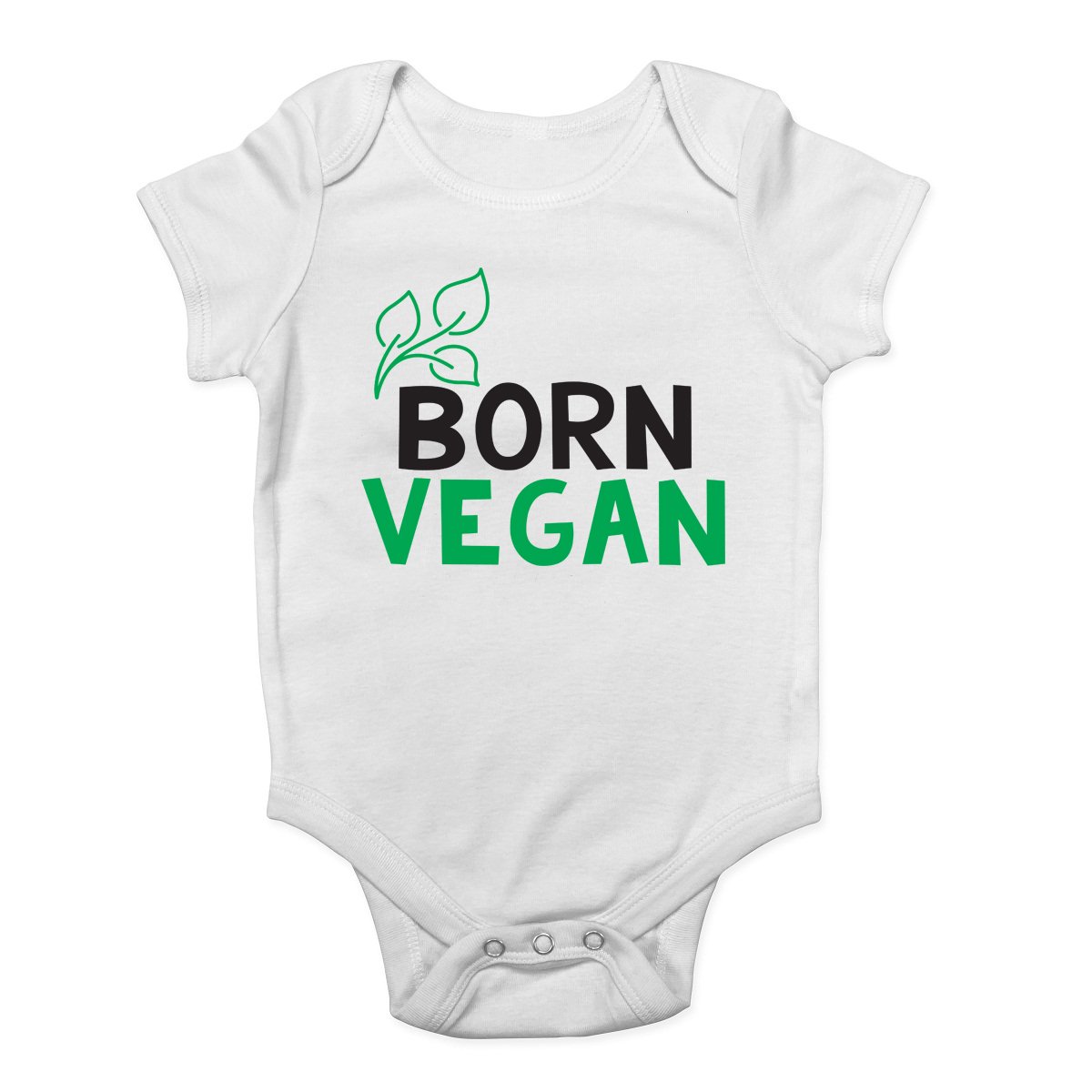 Born Vegan Vegetarian Boys and Girls Baby Vest Bodysuit White