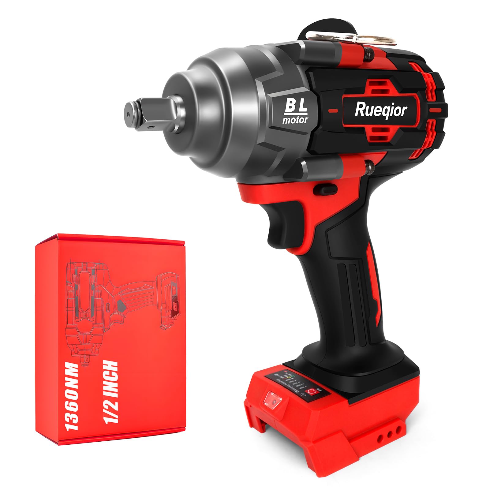 Rueqior Cordless Impact Wrench 1/2" Compatible with