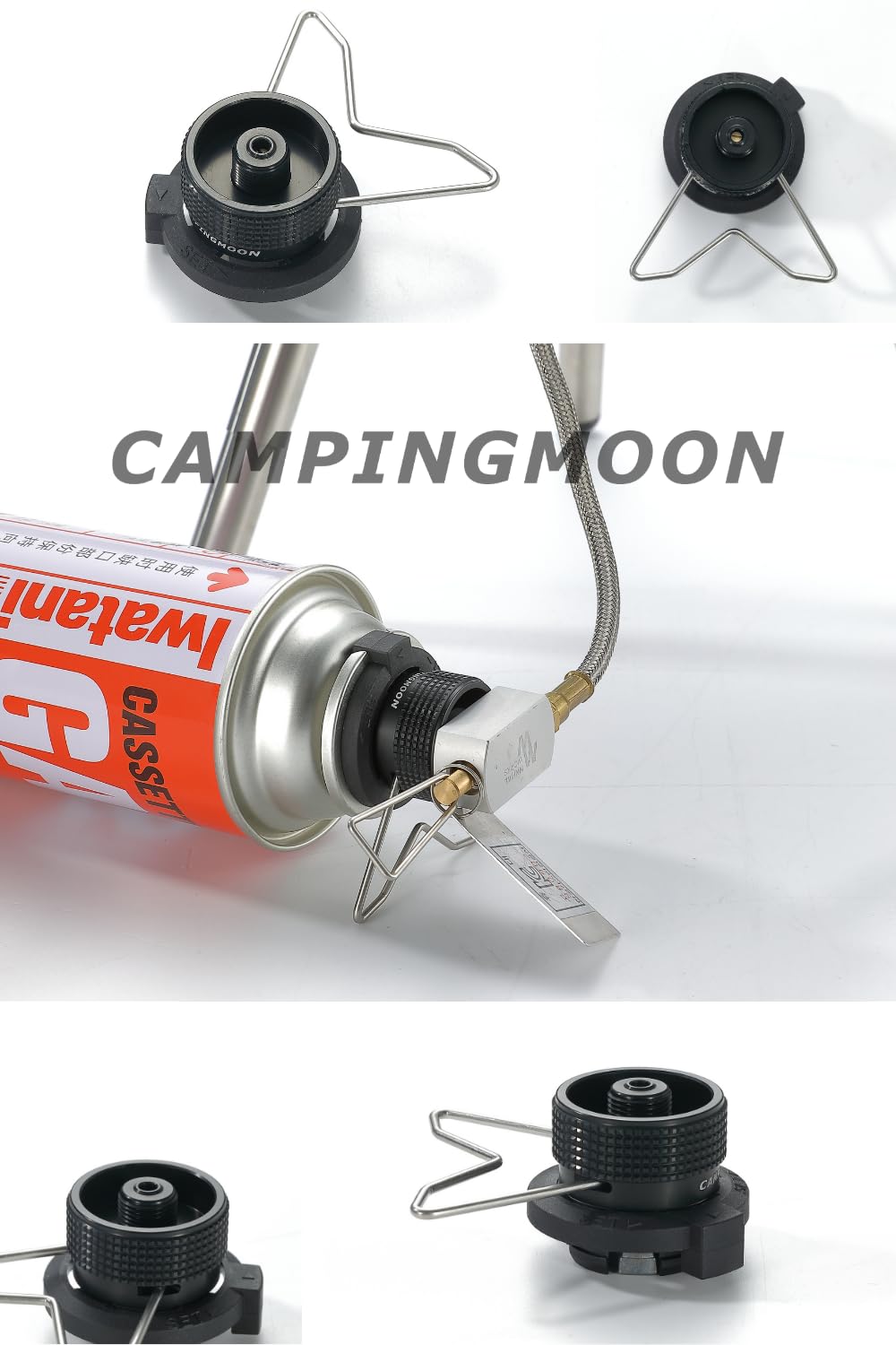 CAMPINGMOON adapter butanowy do dyszy typu butan kanister kempingowy czarny BKZ10