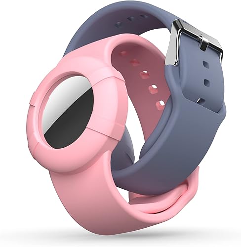 Pulsera Air Tag para niños (paquete de 2) Soporte de silicona suave para etiquetas de aire para niños Soporte ligero para rastreador GPS
