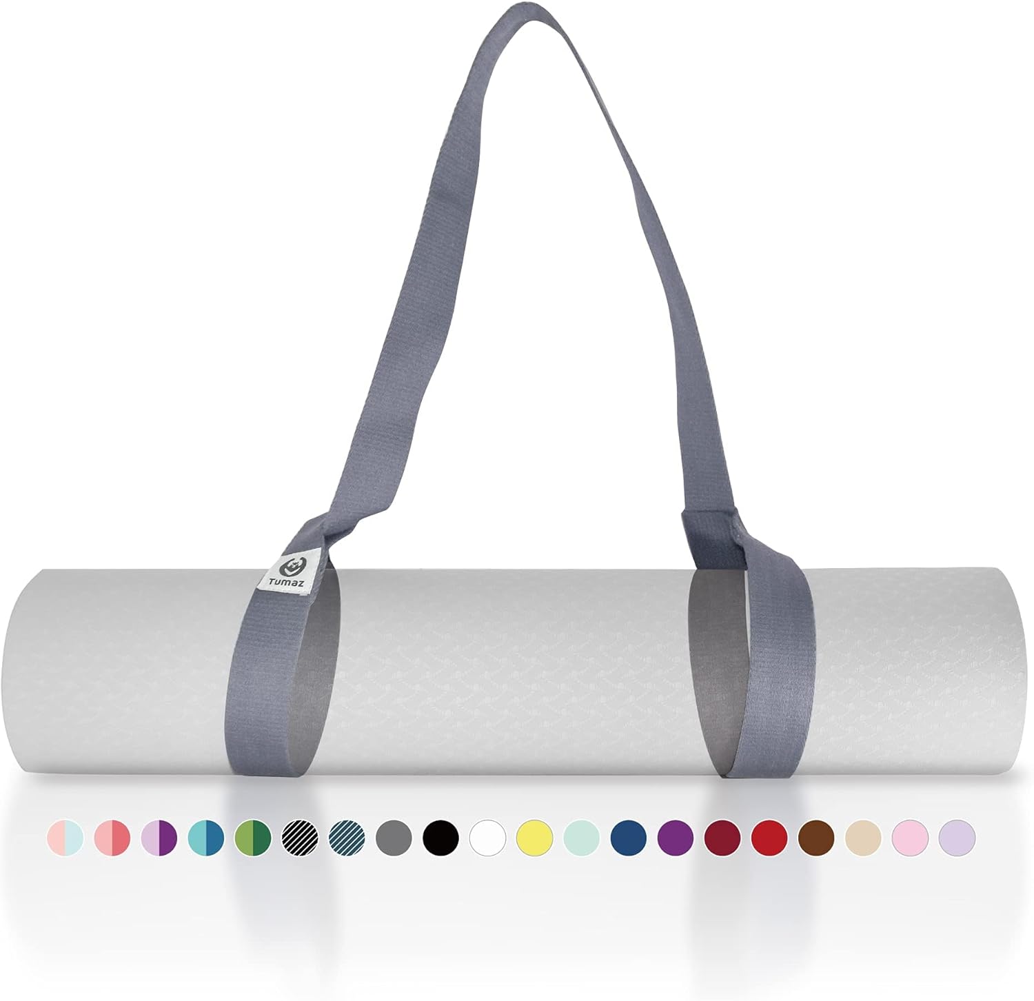 Tumaz Yoga Mat Strap [MAT NOT Included] (2 Sizes) with Extra Thick & Comfy Delicate Texture, Adjustable Yoga Mat Carrier