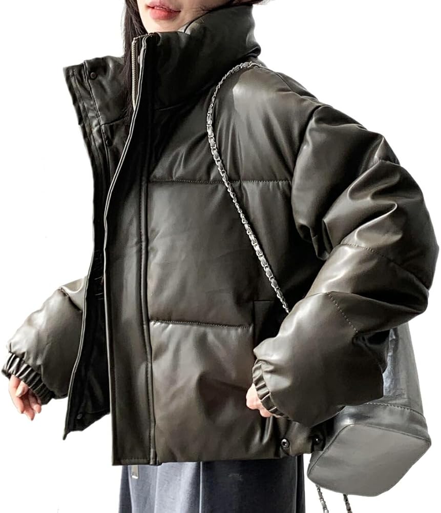 Amazon | [アーケード] レザーダウンジャケット 合成皮革