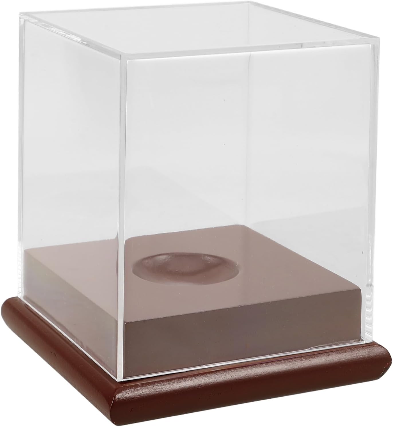 SUPVOX Small Acrylic Baseball Display Case with Base, Dustproof Protective Cover, Cube Holder for Memorabilia Storage and Sports Collectibles, 12.6x11x11 Cm, Suitable for Home and Office