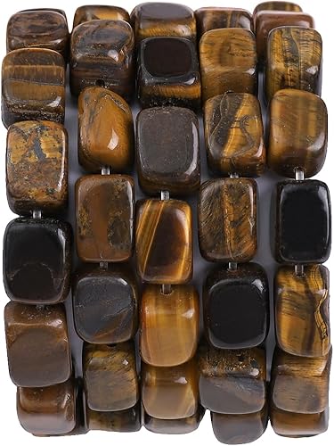 Cuentas de piedra natural de ojo de tigre amarillo en forma de cuboide semipreciosas sueltas para hacer joyas 8mmx12mm 38cmhebra