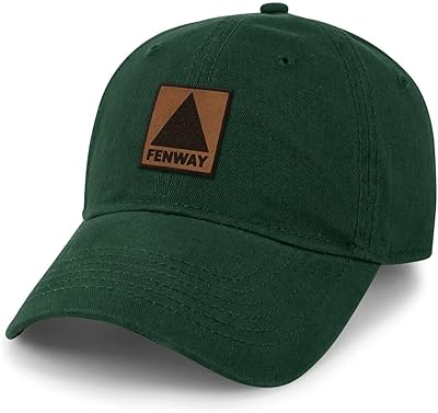 Chowdaheadz Fenway Leather Patch Dad Hat Dark Green