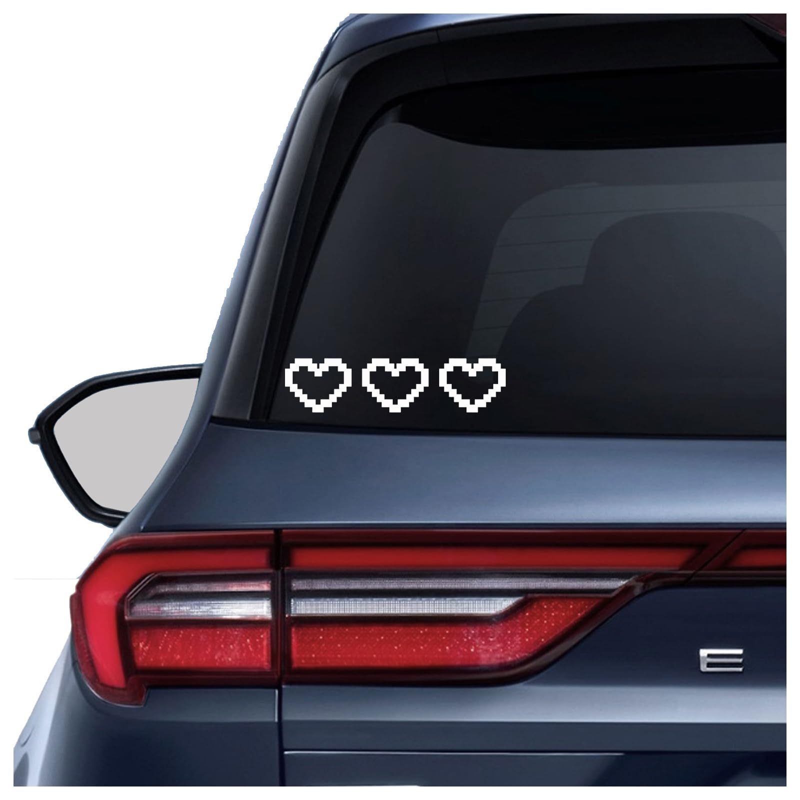 2 x Pixel Hearts Vinyl Car Decal Bumper Sticker Water Bottle Car Window Mirror Laptop Holographic Hearts Vinyl Decor New Car Decor Women Car Rearview
