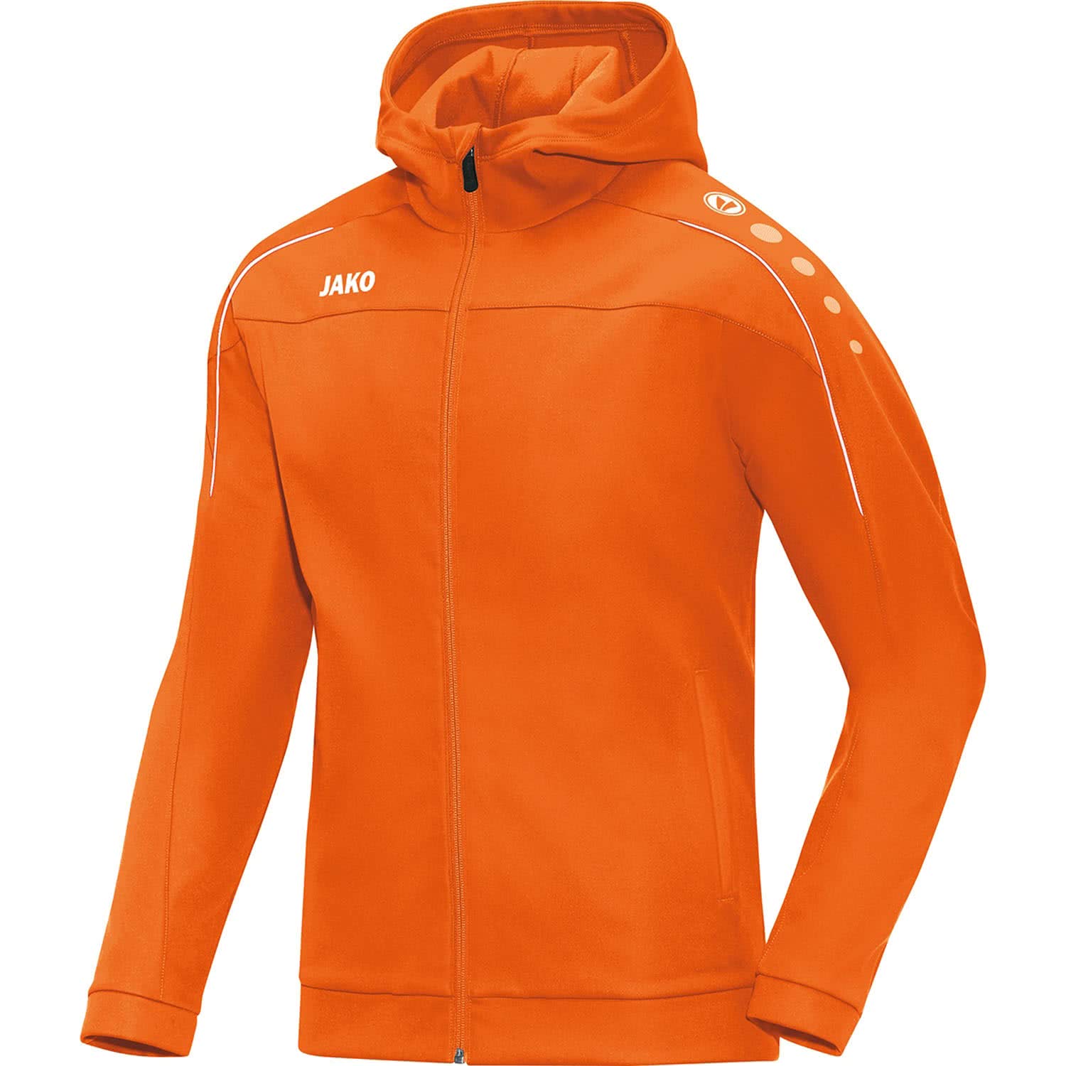 JAKO Women's Classico Hooded Jacket, neon Orange, 46 (EU)