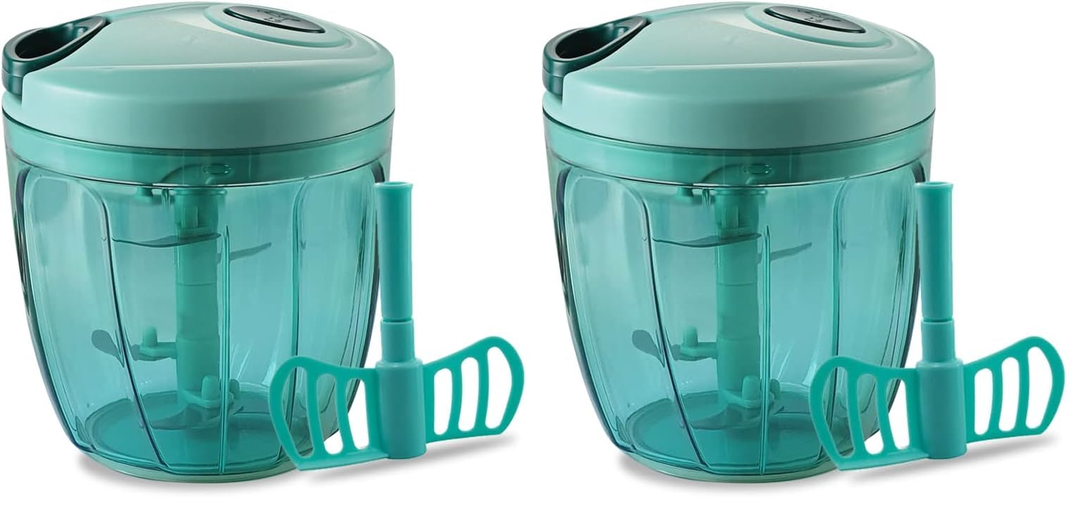Pigeon Handy Chopper with 5 Stainless Steel Blades and 1 Plastic Whisker (14077, XL, Green) (Pack of 2)-image-3