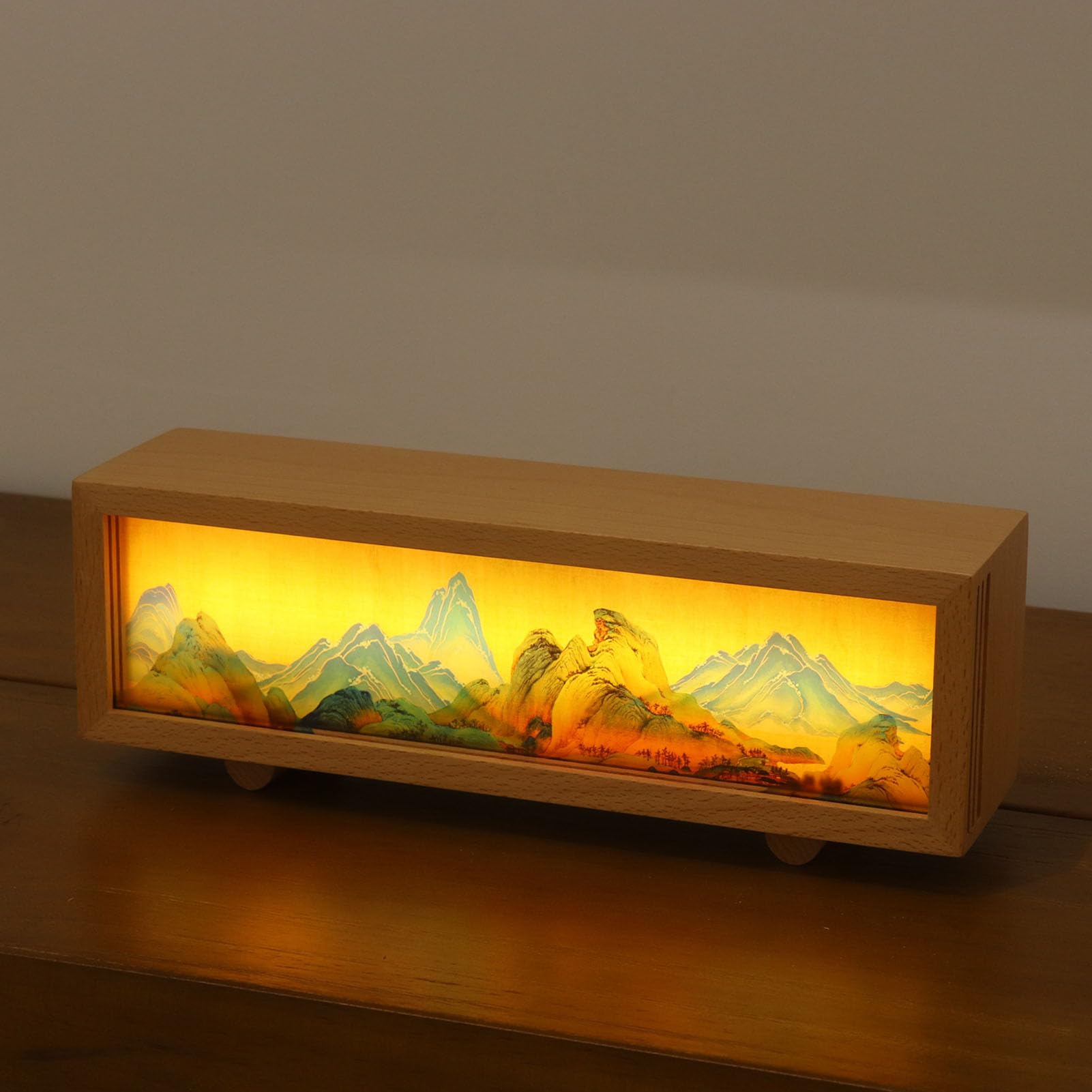 Desktop Lamp Box, 3D Effect with Acrylic Panels, Stepless Dimming, Touch Control for Decoration, White Light, Warm Light,
