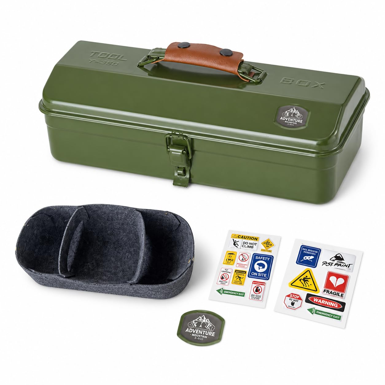 Camping-Aufbewahrungsbox aus Metall, Olivgrün