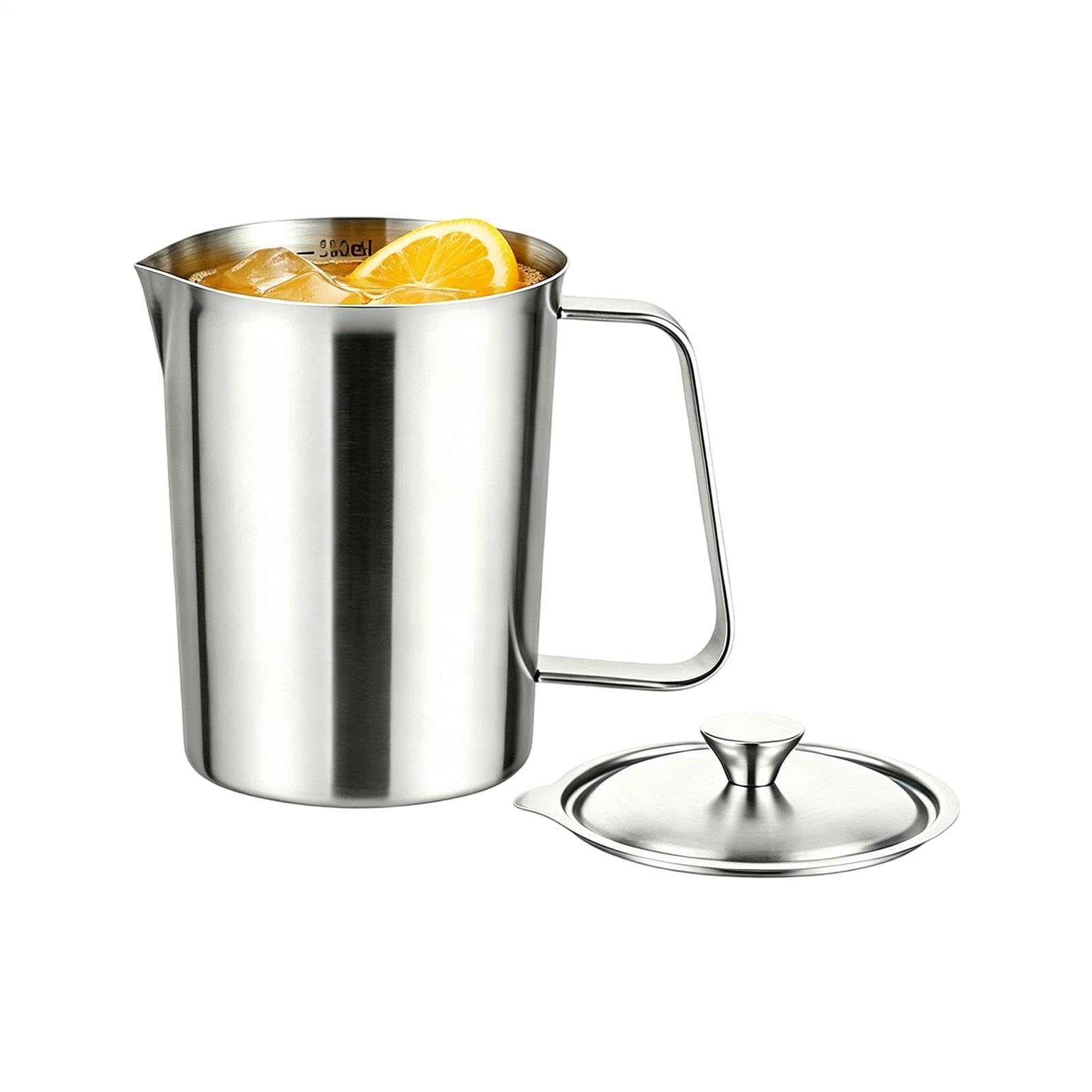Flüssiger Messbecher - Hitzebeständiger Doppelskalen-Behälter mit Deckel zum Kochen und Backen, spülmaschinenfester Milchaufschäumer Becher für den Heimküchengebrauch