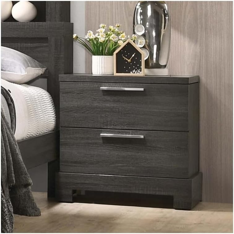 HomeStock Old World Opulence Nightstand, Gray Oak