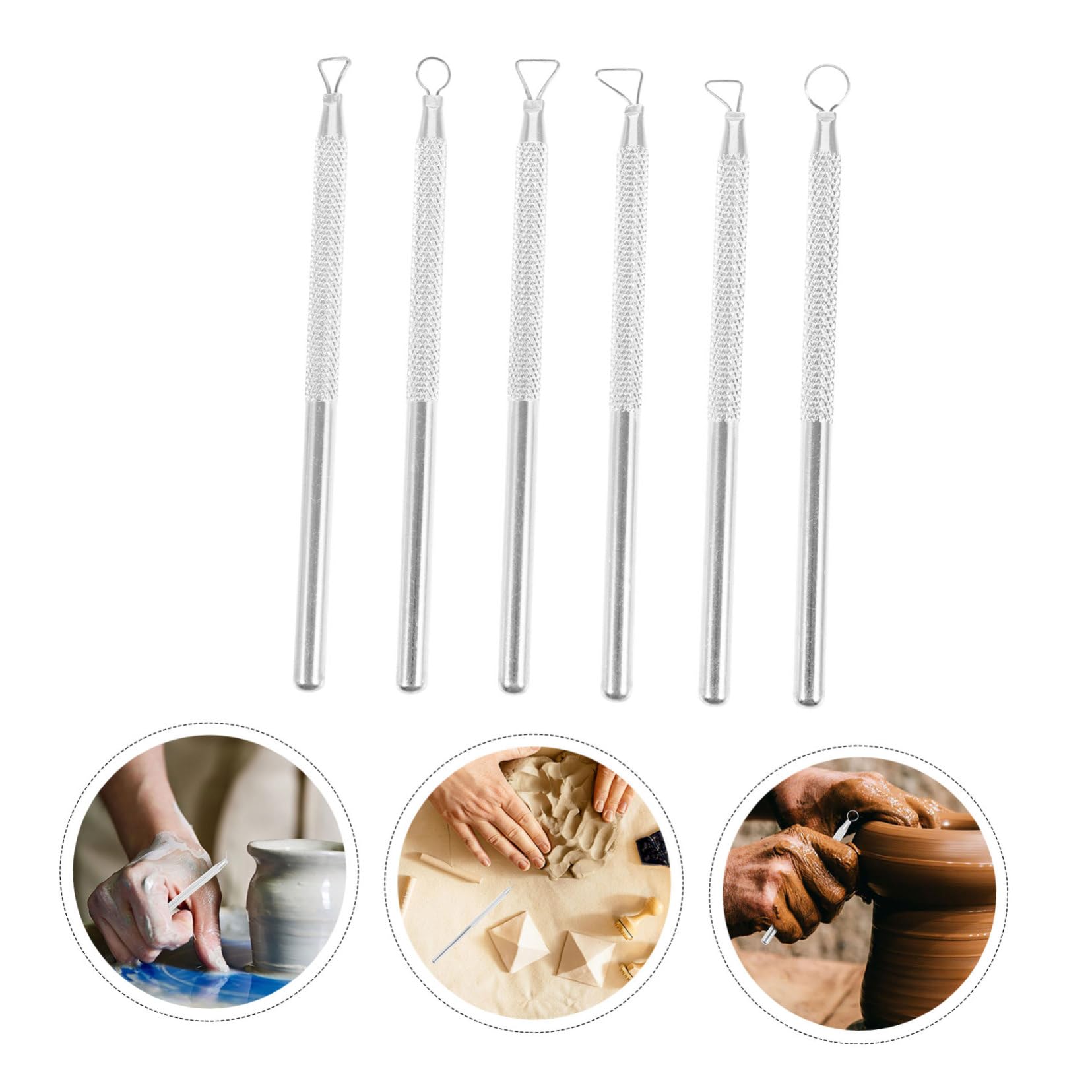 Artibetter Suministros Cerámica Corte Arcilla Rueda Alfarería Arcilla Herramientas Alfarería Aluminio 6 Piezas X 4