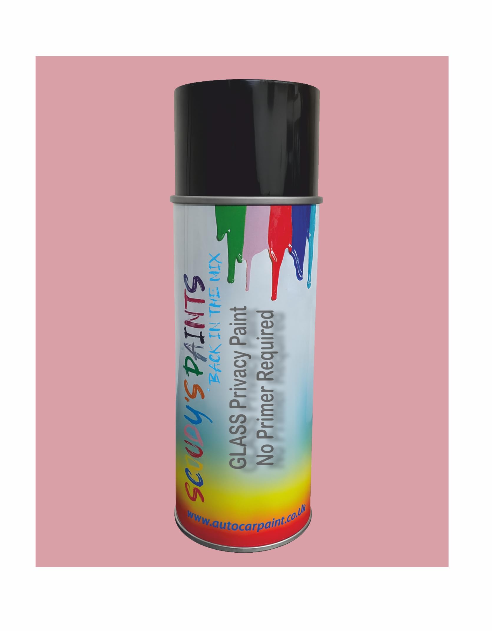 SCOOBYS PAINTS BACK IN THE MIX Security Paint Glass Privacy Window Paint, Quick-Drying High Adhesion Acrylic, No Primer Required, Direct Application, Multiple Colours Available (Pink)