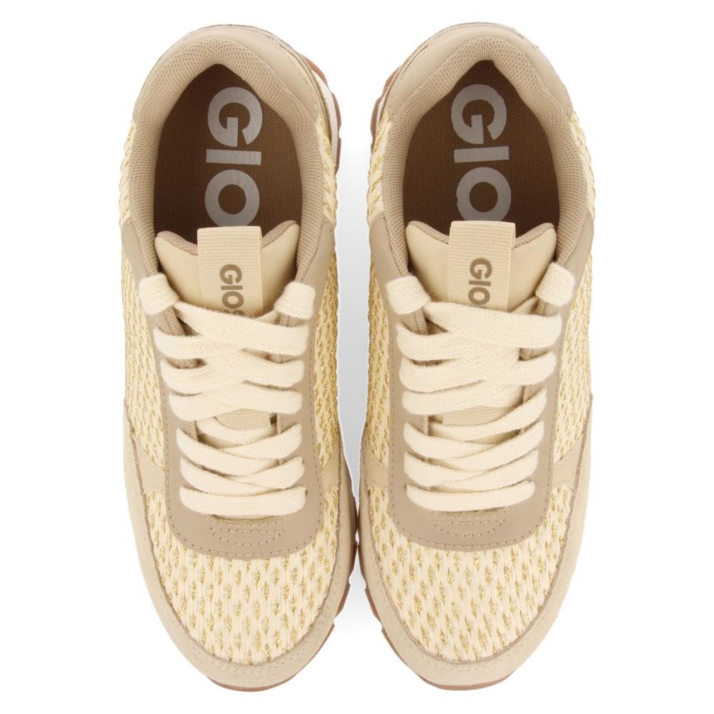 Sneakers Plateadas con CUÑA Interna Y Detalles Trenzados para Mujer HEKAL