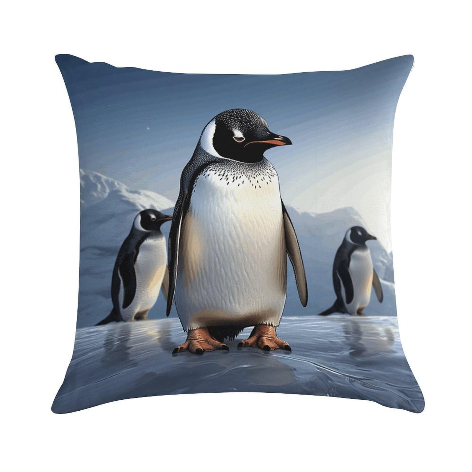 Khauerbc Penguin Soft Cozy Throw Pillow Covers Decorative Cushion Covers Plush Boho Farmhouse Pillow Case With Zipper Throw Pillowcase For Bed Sofa Living Room Bedroom