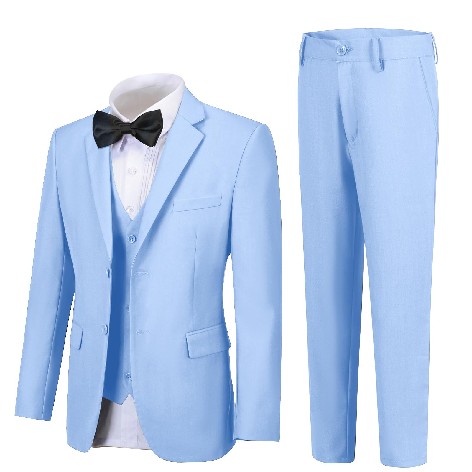 Boy Suits 5 Pieces Formal Suit Set with Adjustable Waist Kids Dress Suit for Wedding Prom