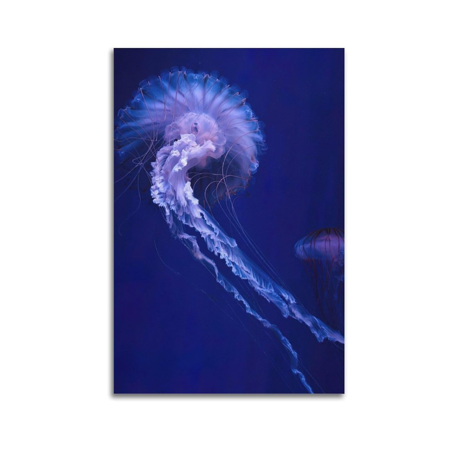 MJZLQN Marine Animal Poster Luminous Jellyfish on The Seabed Poster Decorative Painting Canvas Wall Posters And Art Picture Print Modern Family Bedroom Decor Posters 12x18inch(30x45cm)