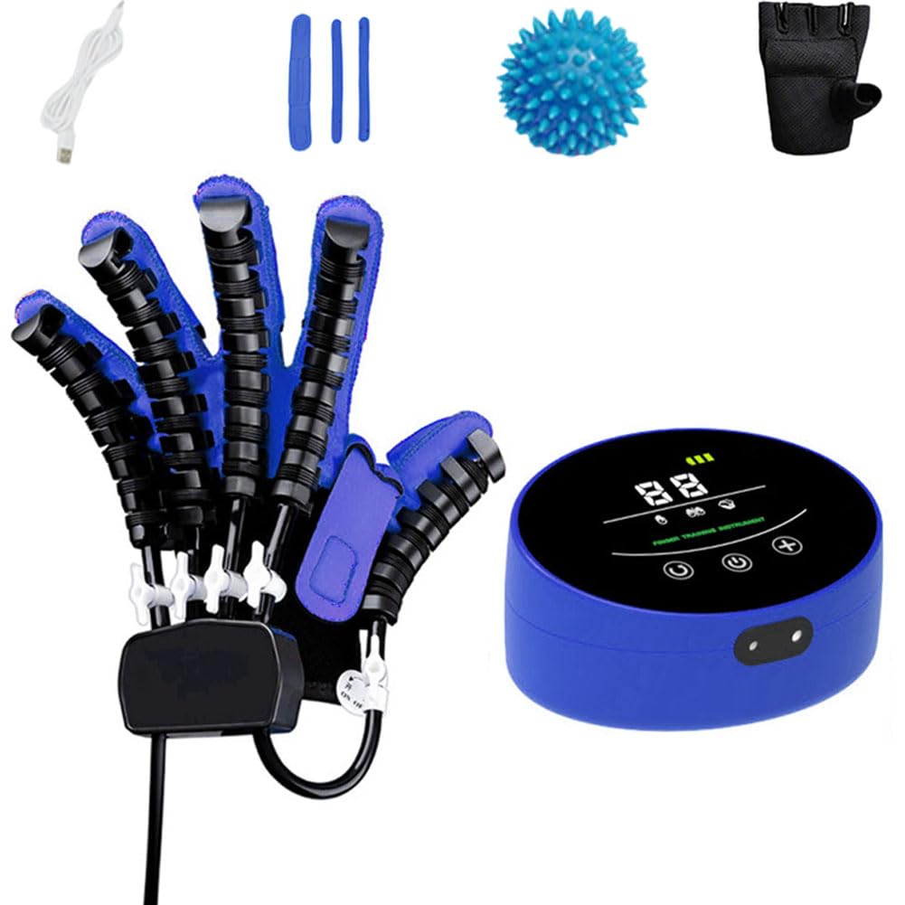 Rehabilitación De Dedos para Pacientes con Hemiplejía, ortesis de los Dedos, Resuelve la rigidez de los Dedos férula a Mano Funcional,ortesis de los Dedos(Size:s,Color:Azul (Mano Izquierda))
