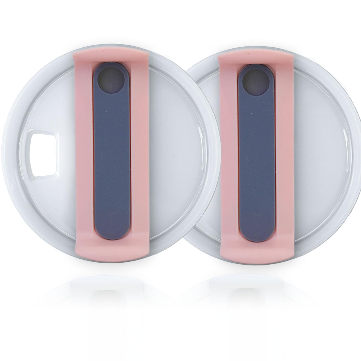 40oz Tumbler Lid for Stanley, Spill Proof Splash Resistant Tumbler Covers,Replacement cover for Stanley Cup Accessory(2 pack) (Pink-Grey, 40oz)