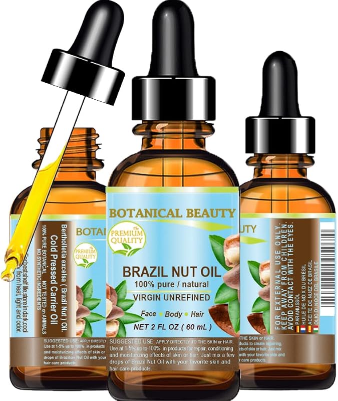 Botanical Beauty Óleo de Castanha-do-Pará Bertholletia Excelsa, 100% puro, virgem e não refinado, 60 mL