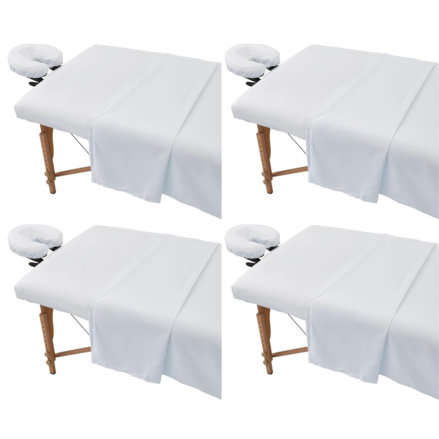 4 Sets Extra Thick Massage Table Sheets Sets Soft Premium Microfiber 3 Piece Set Massage Sheet Set for Salon Spa Bed Include Fitted Covers Flat Sheets Face Cradle Cover