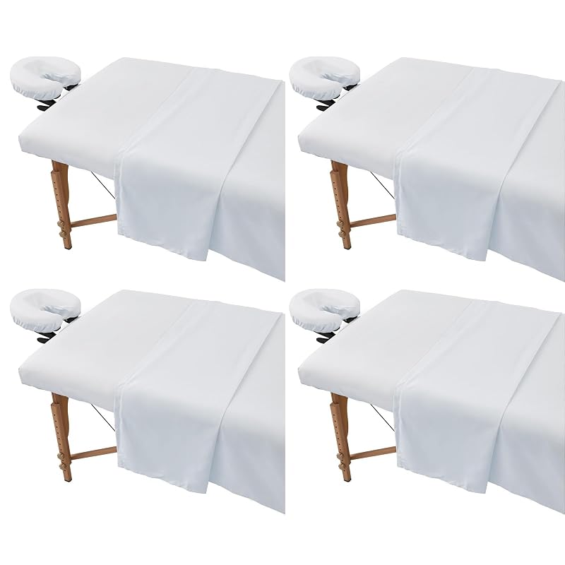 KAKU HOME Conjunto de Lençóis para Maca de Massagem em Microfibra, 4 Conjuntos com 3 Peças